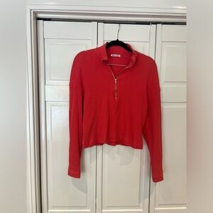Reformation Red Zip Crop Top